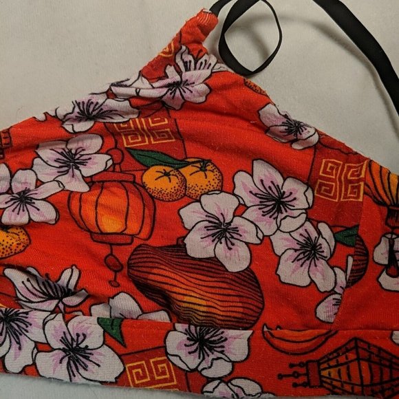 2 MeUndies Wireless Bras Green Clovers Orange Chinese Japanese Flowers Medium M - Picture 7 of 11
